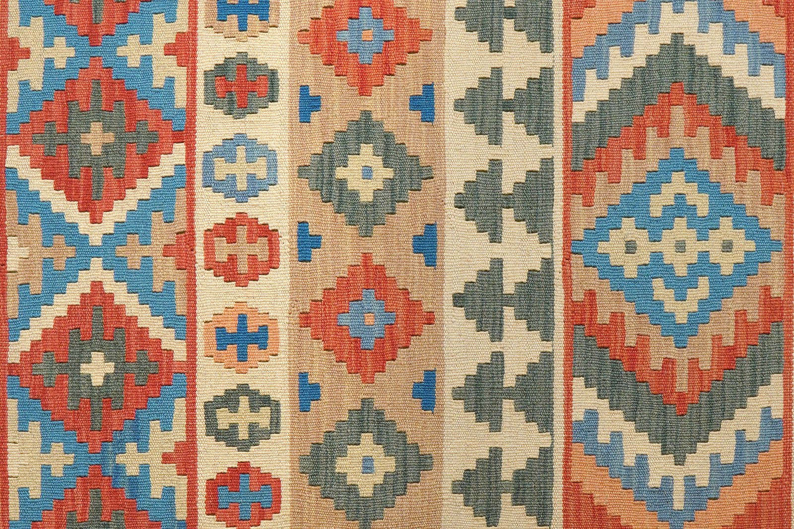 Kelim Gashgai — Handmade, 83x243 cm, Beige, 100% Virgin Wool | View 5
