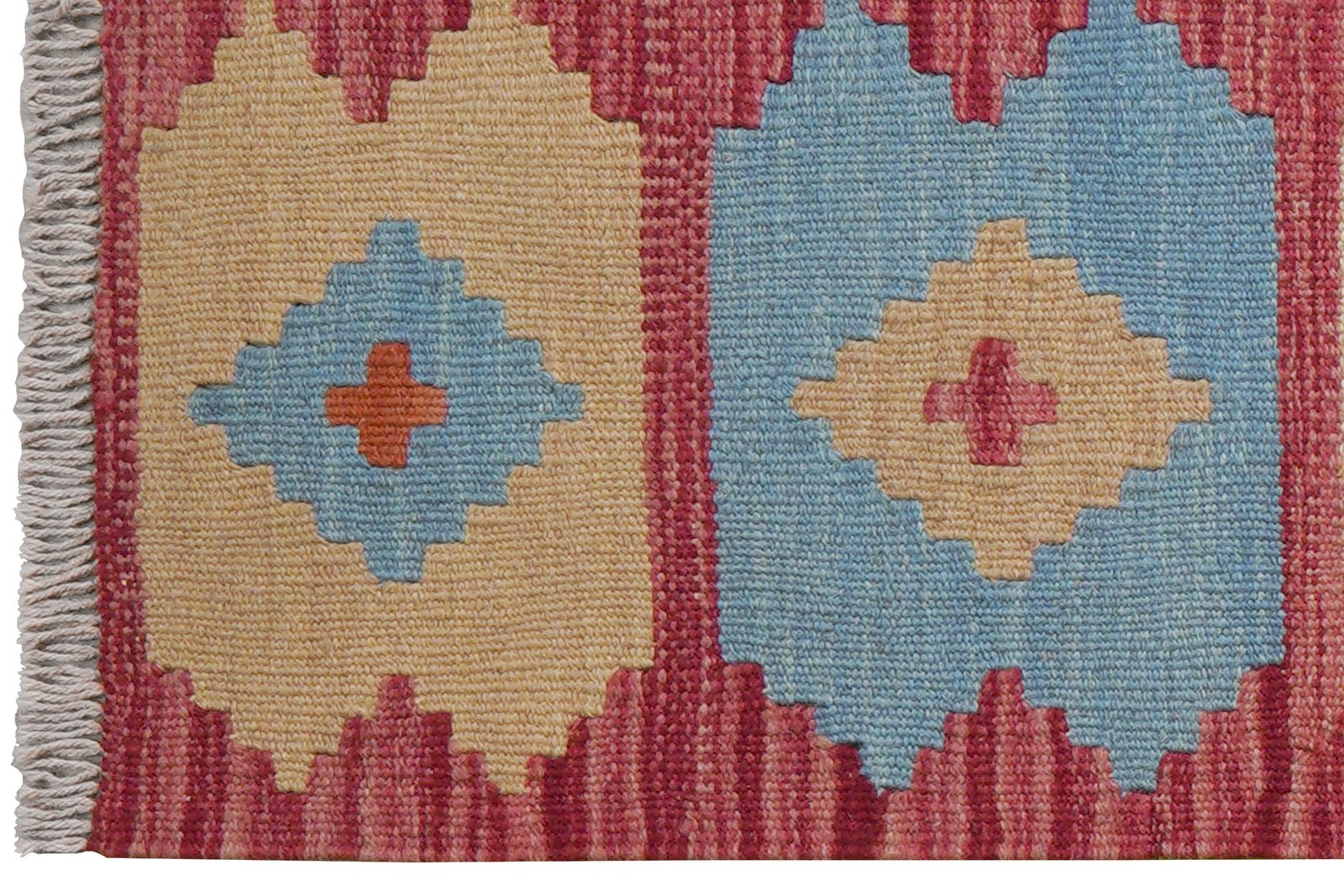 Kelim Gashgai — Handmade, 63x90 cm, Red, 100% Virgin Wool | View 3