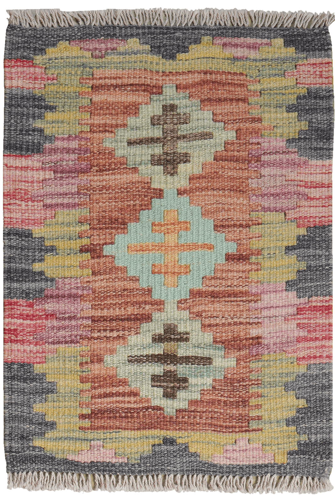 Kelim Gashgai — Handmade, 45x61 cm, Red, 100% Virgin Wool | Main view