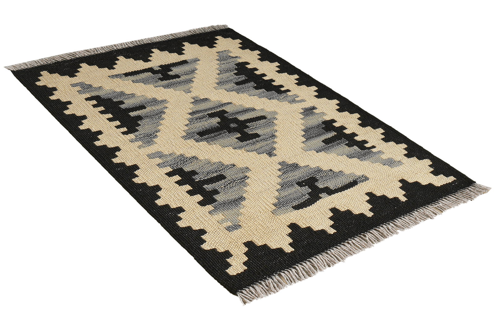 Kelim Gashgai — Handmade, 47x60 cm, Beige, 100% Virgin Wool | View 4