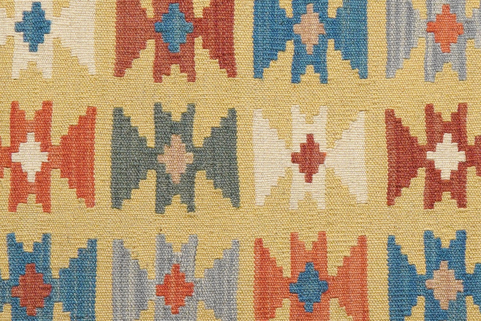 Kelim Gashgai — Handmade, 89x202 cm, Yellow, 100% Virgin Wool | View 5