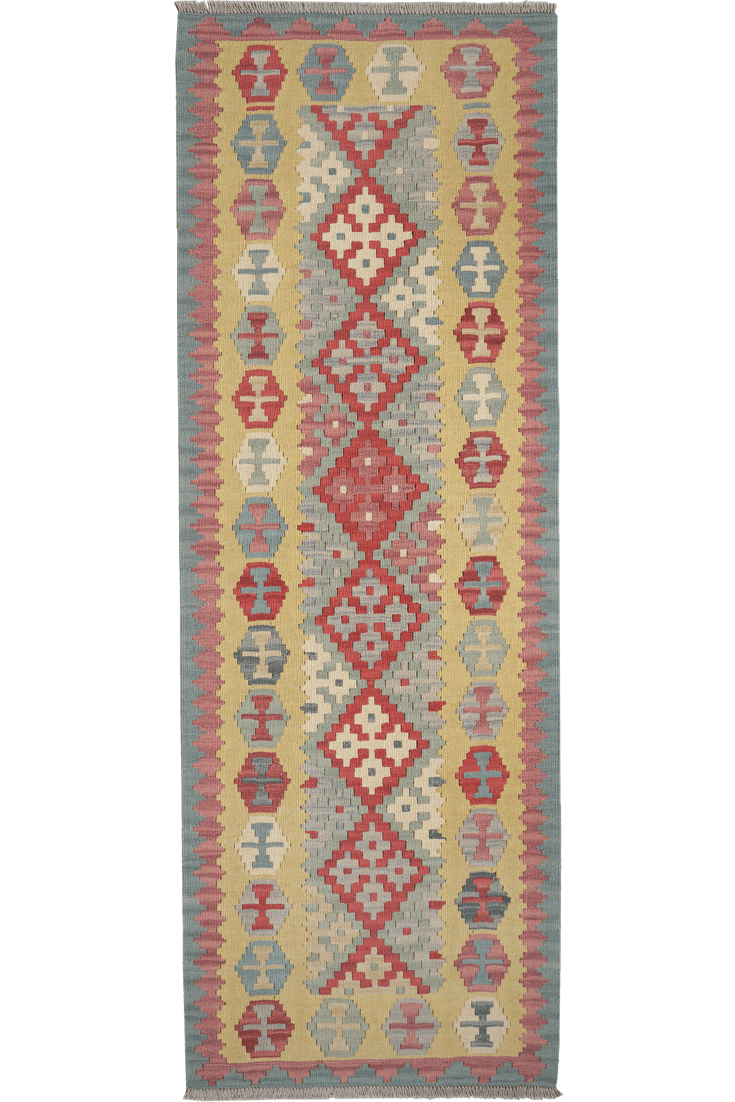 Kelim Gashgai — Handmade, 84x240 cm, Red, 100% Virgin Wool | Main view