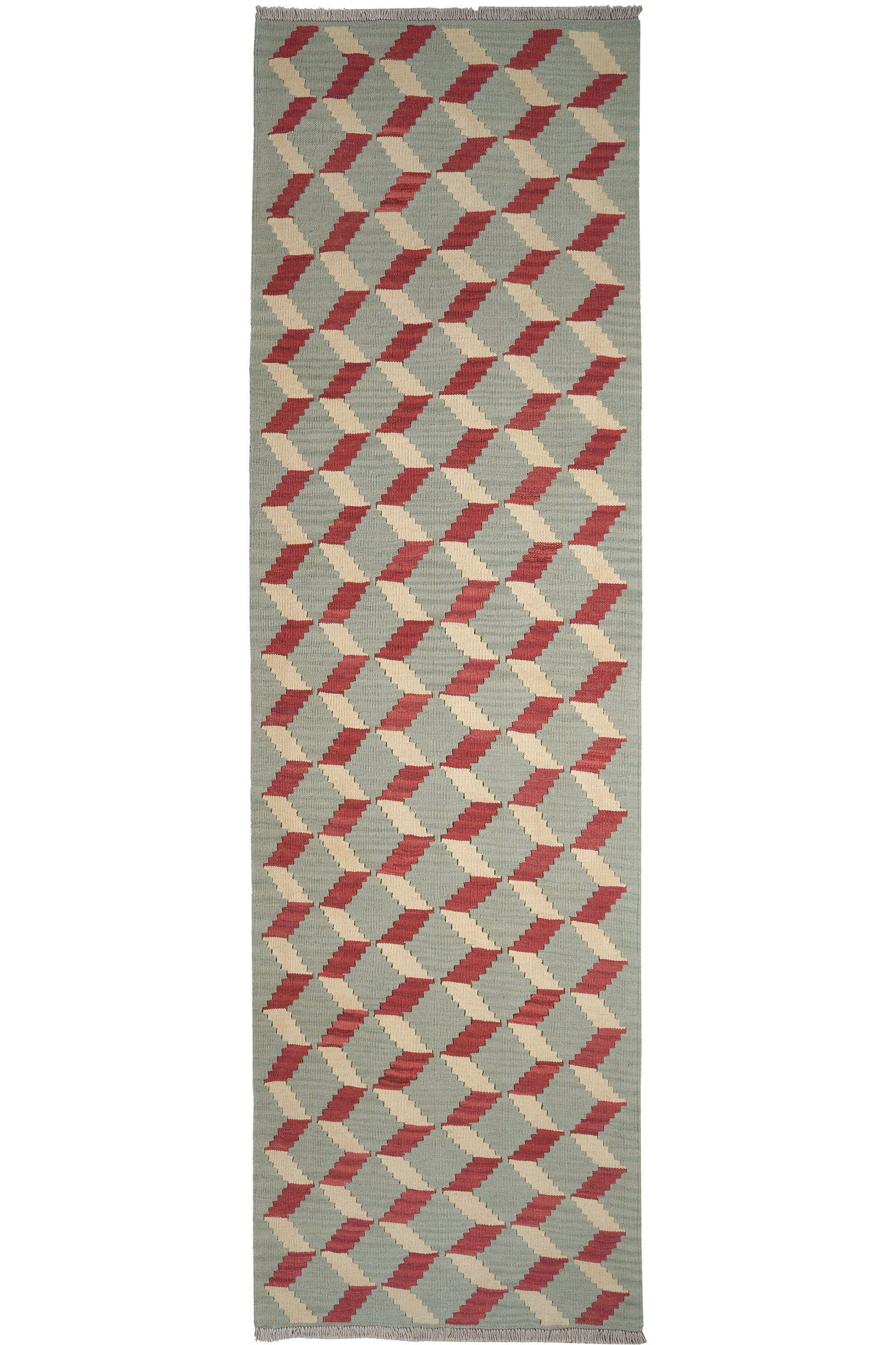 Kelim Gashgai — Handgefertigt, 300x87 cm, Beige, 100% Virgin Wool | Main view