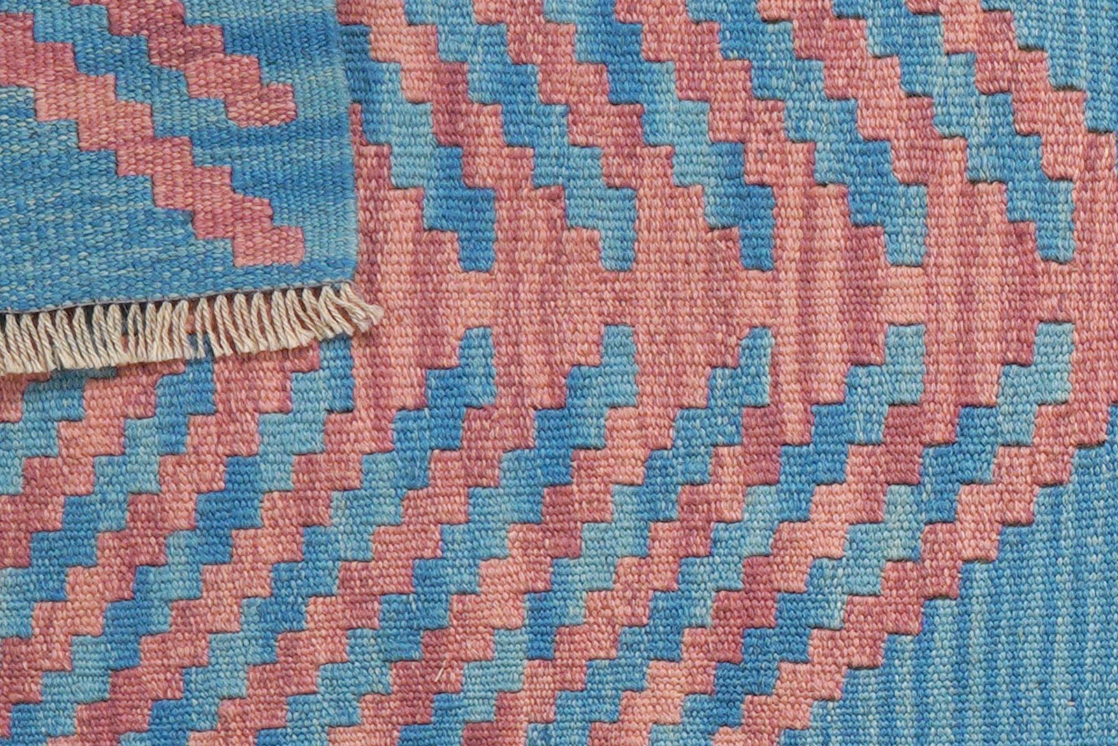 Kelim Gashgai — Handmade, 58x194 cm, Blue, 100% Virgin Wool | View 6