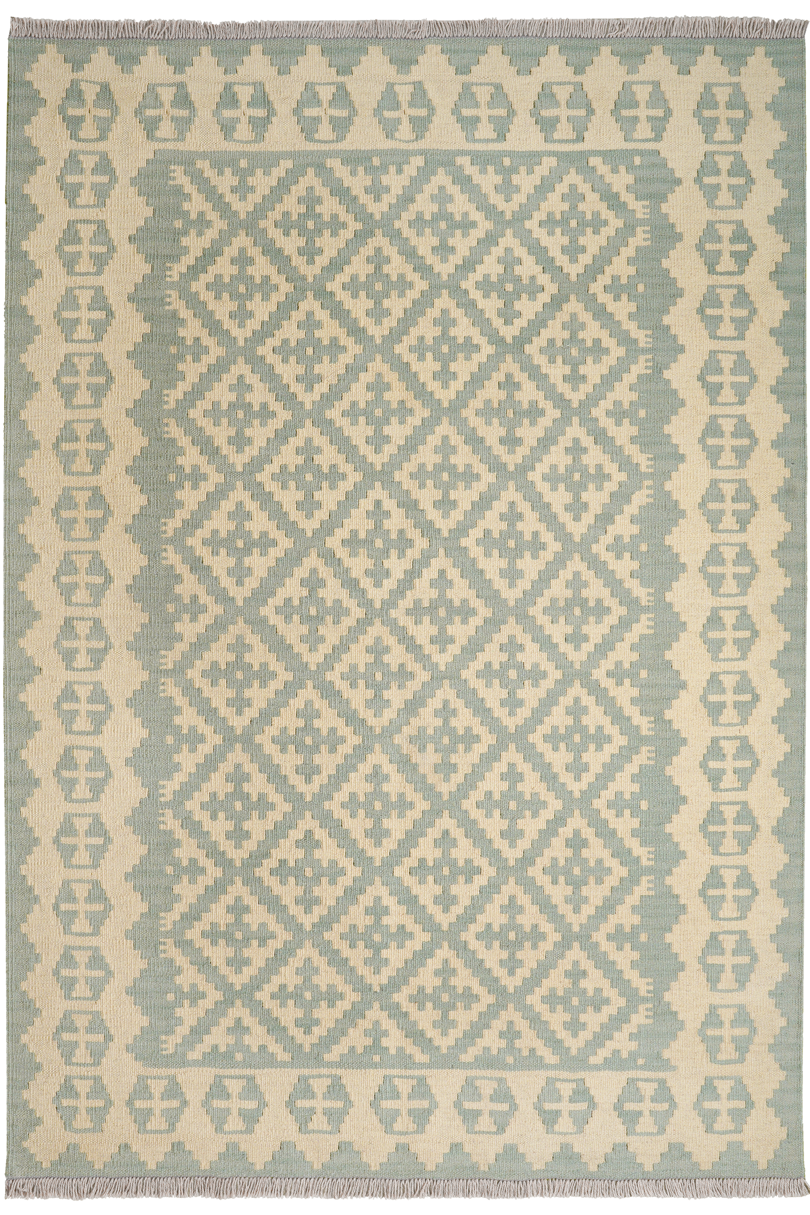 Kelim Gashgai — Handgefertigt, 184x127 cm, Beige, 100% Virgin Wool | Main view