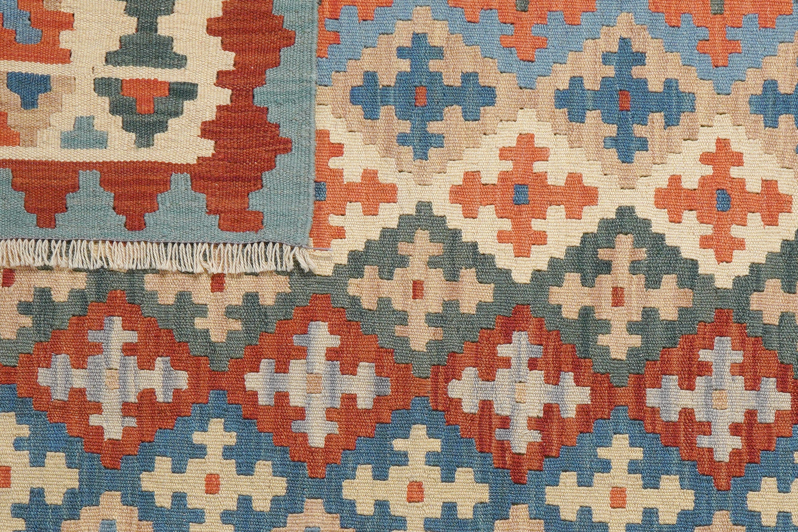 Kelim Gashgai — Handmade, 158x143 cm, Multicolor, 100% Virgin Wool | View 6