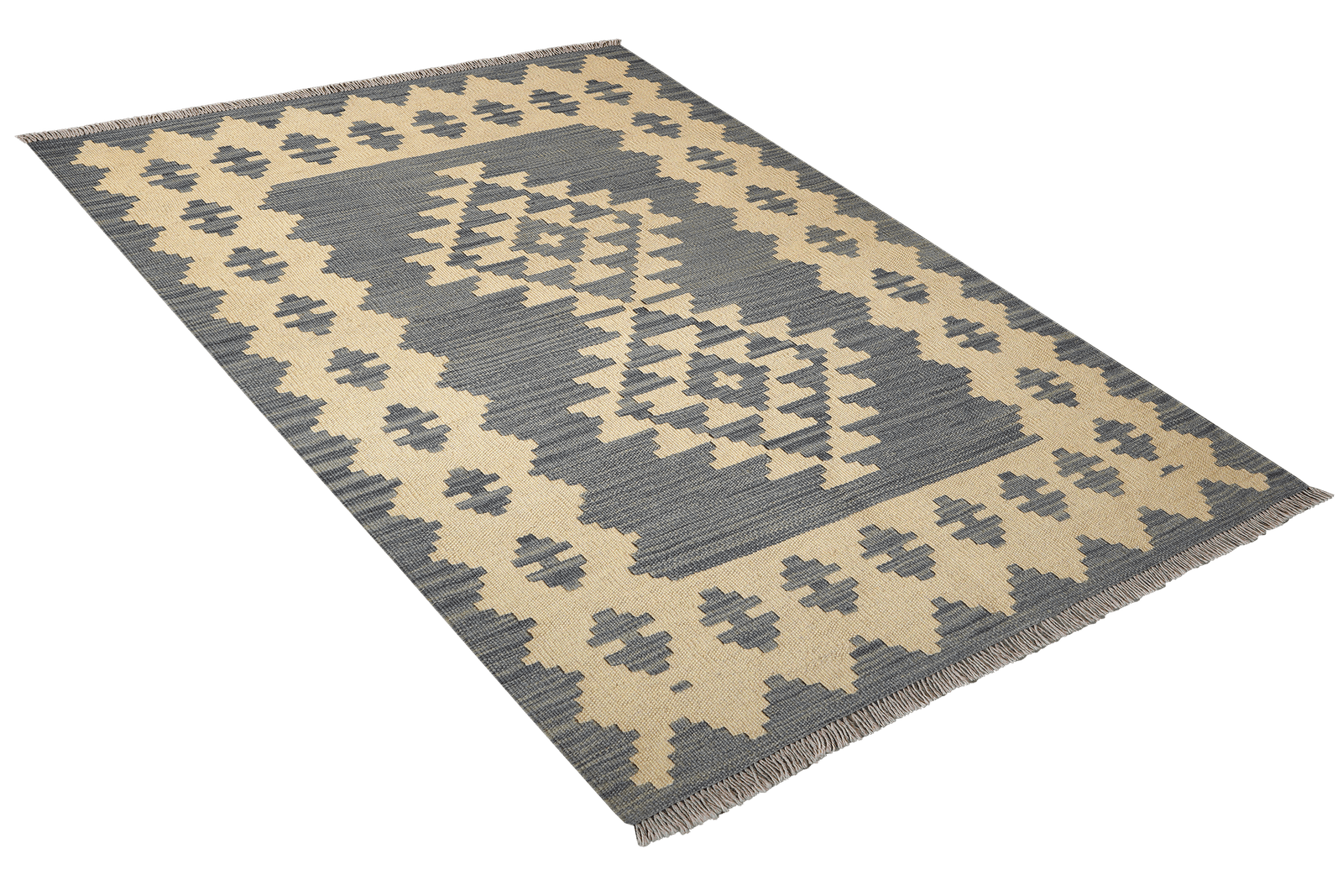 Kelim Gashgai — Handmade, 99x148 cm, Beige, 100% Virgin Wool | View 4