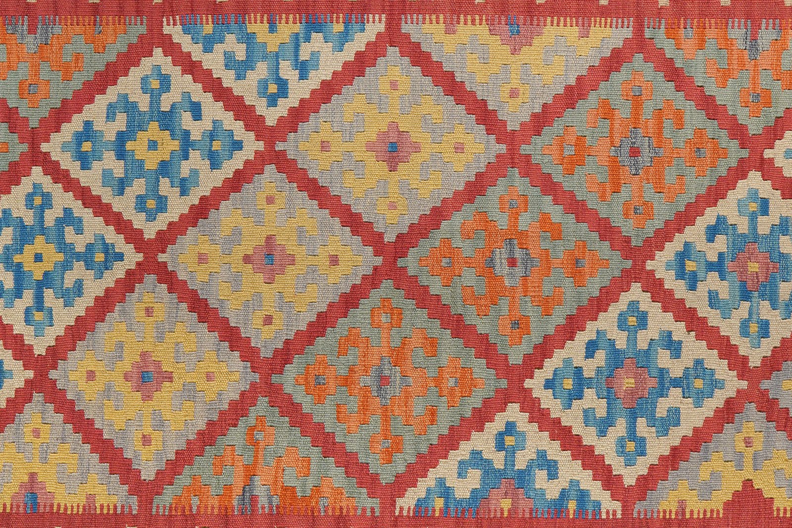 Kelim Gashgai — Handmade, 175x245 cm, Red, 100% Virgin Wool | View 5