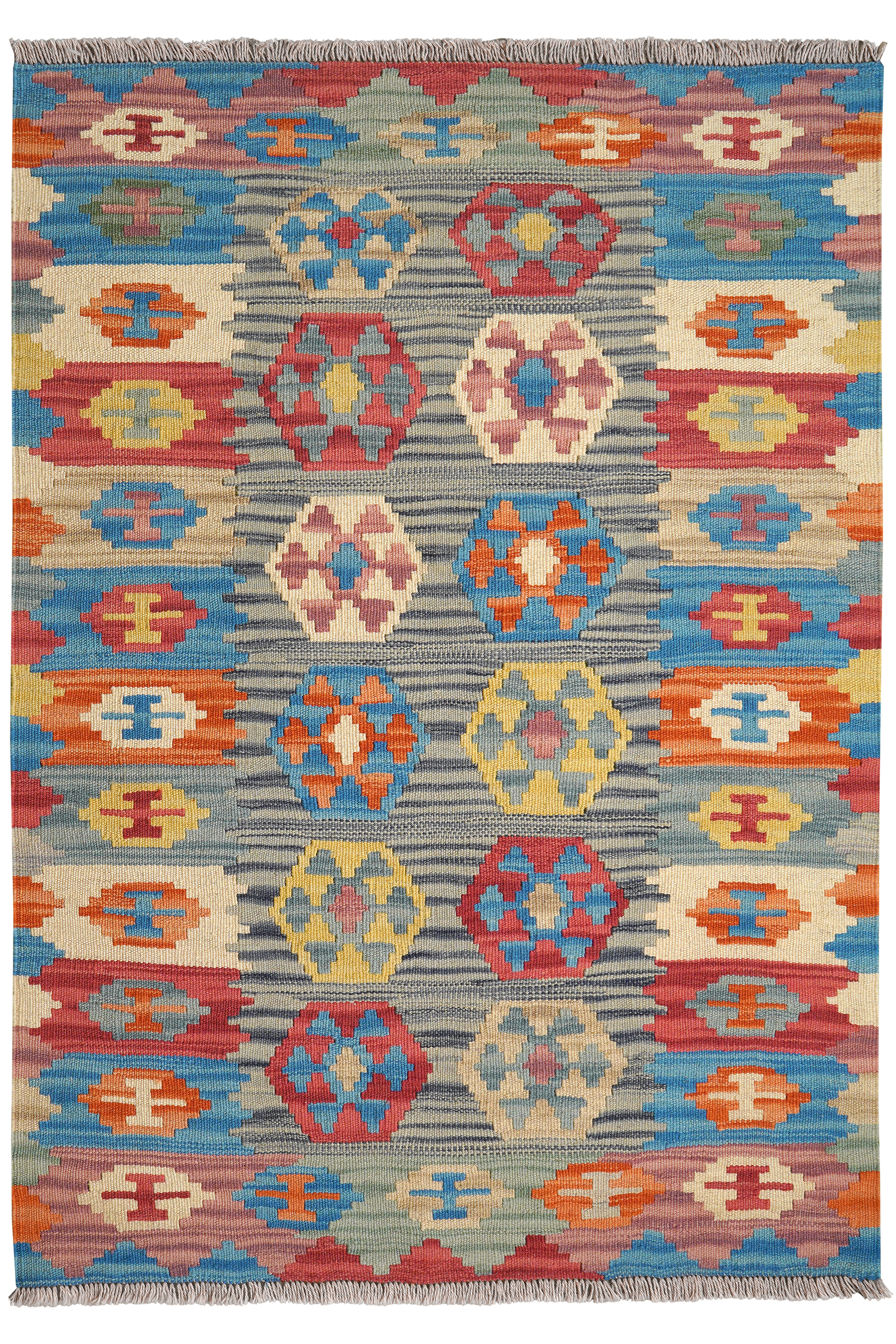 Kelim Gashgai — Handgefertigt, 146x100 cm, Bunt, 100% Virgin Wool | Main view