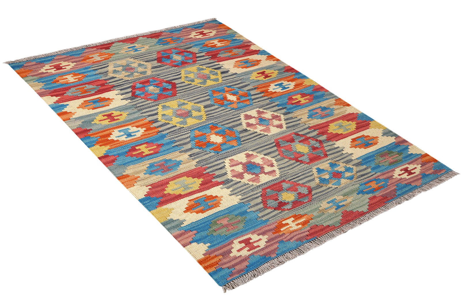 Kelim Gashgai — Handgefertigt, 146x100 cm, Bunt, 100% Virgin Wool | View 5