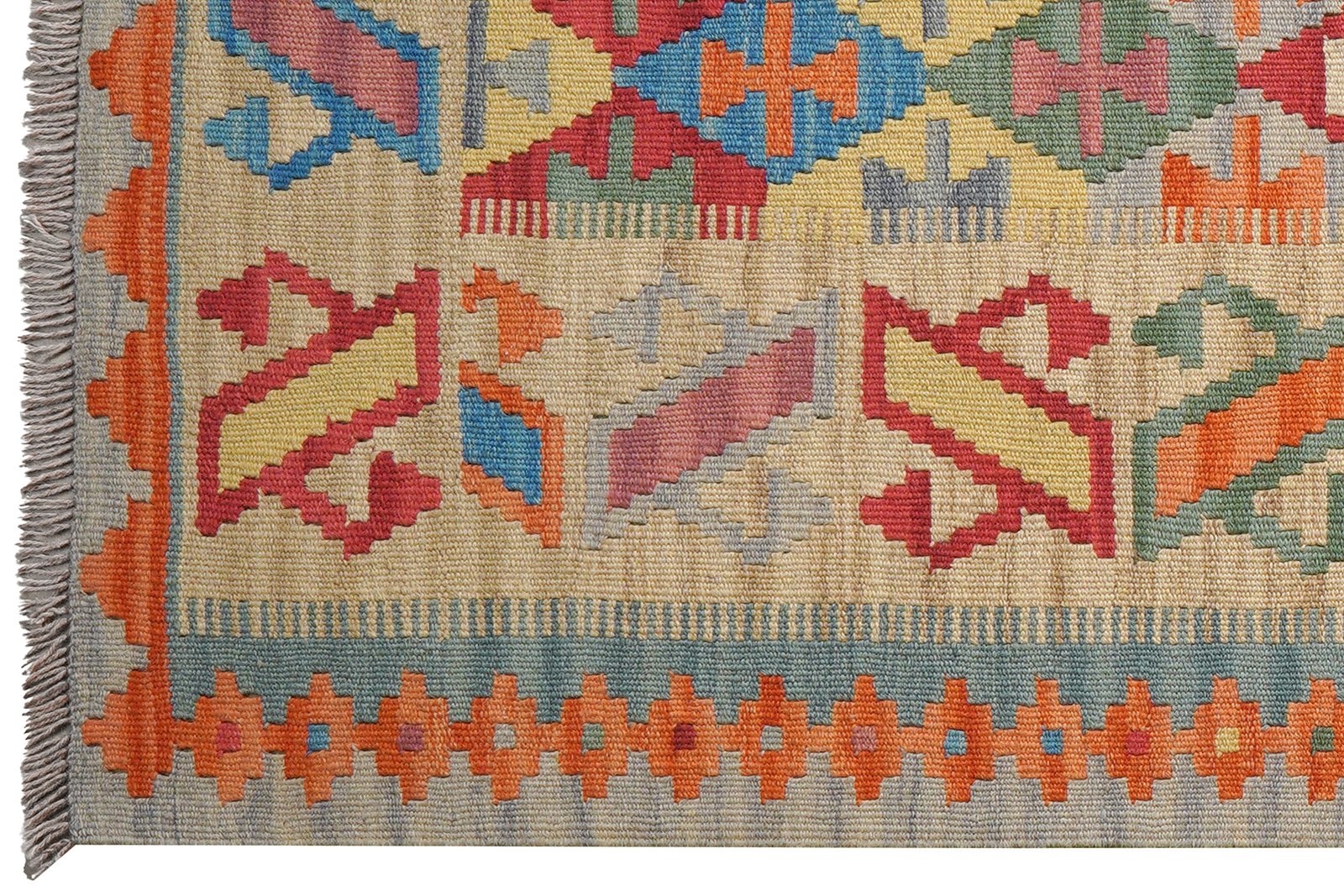 Kelim Gashgai — Handmade, 85x202 cm, Blue, 100% Virgin Wool | View 3