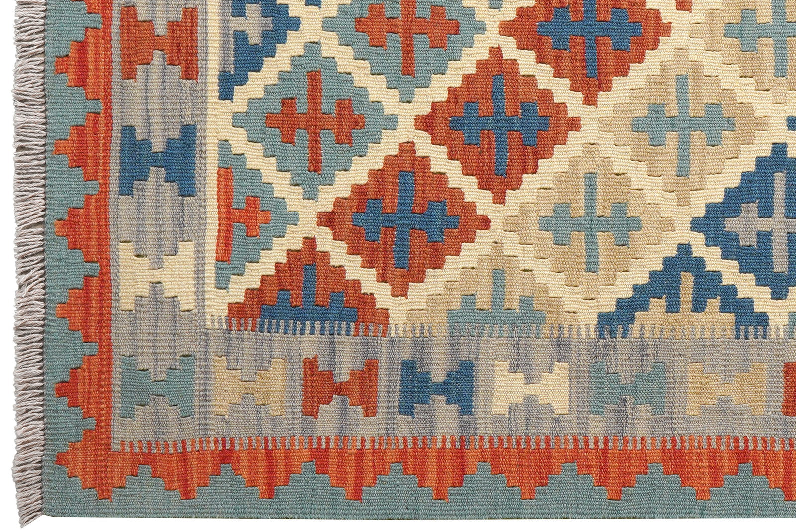 Kelim Gashgai — Handgefertigt, 152x106 cm, Grau, 100% Virgin Wool | View 4