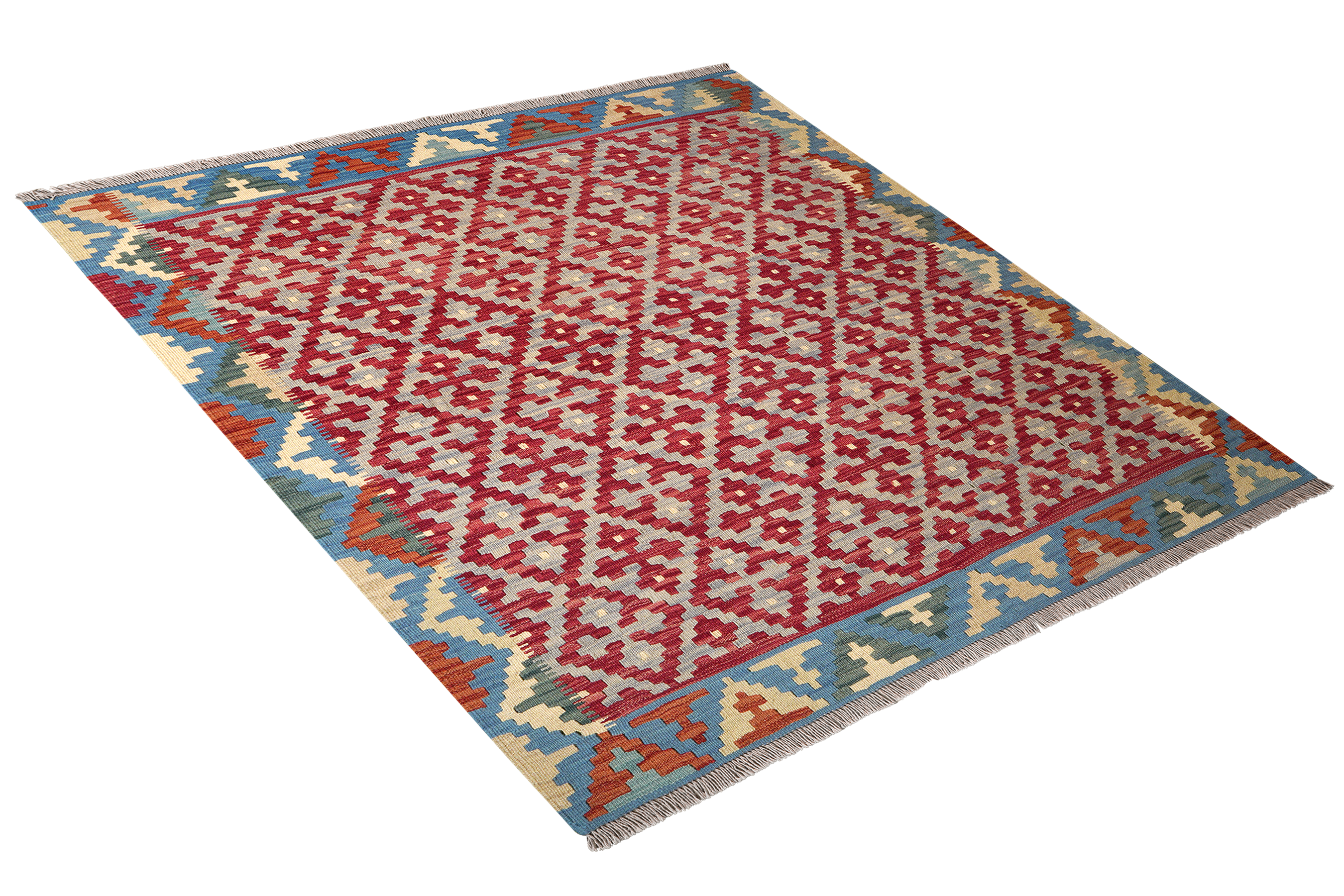 Kelim Gashgai — Handmade, 159x163 cm, Grey, 100% Virgin Wool | View 4