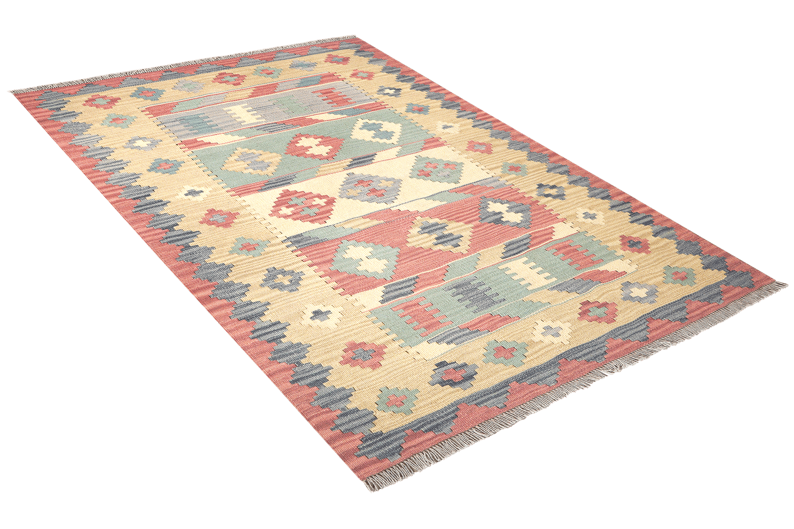 Kelim Gashgai — Handmade, 122x182 cm, Multicolor, 100% Virgin Wool | View 4