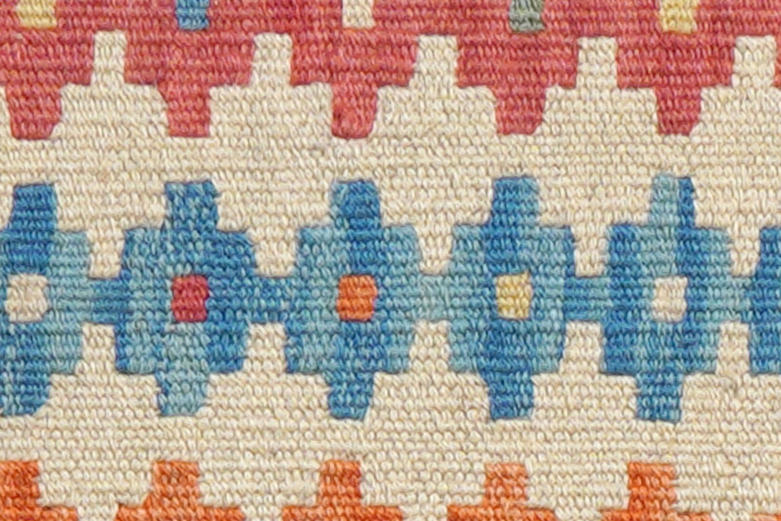 Kelim Gashgai — Handmade, 44x56 cm, Beige, 100% Virgin Wool | View 5