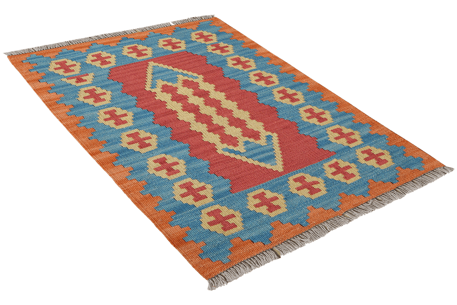 Kelim Gashgai — Handmade, 63x89 cm, Red, 100% Virgin Wool | View 4