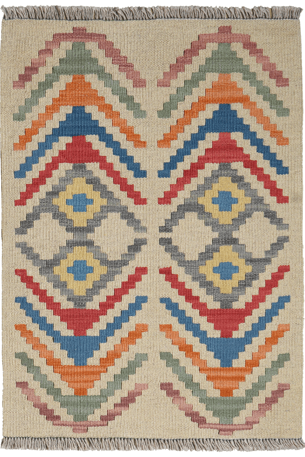 Kelim Gashgai — Handmade, 62x85 cm, Beige, 100% Virgin Wool | Main view