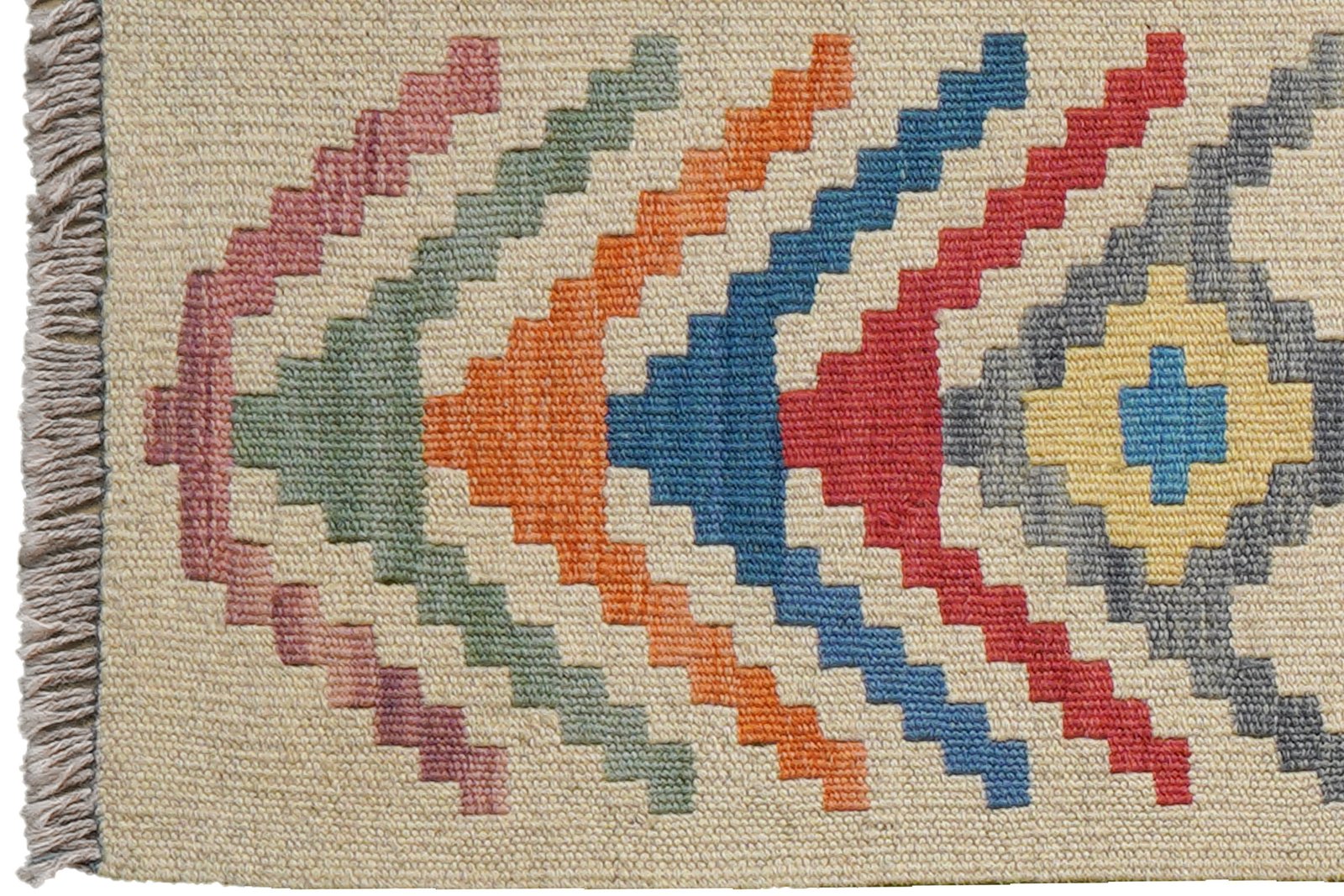 Kelim Gashgai — Handmade, 62x85 cm, Beige, 100% Virgin Wool | View 3