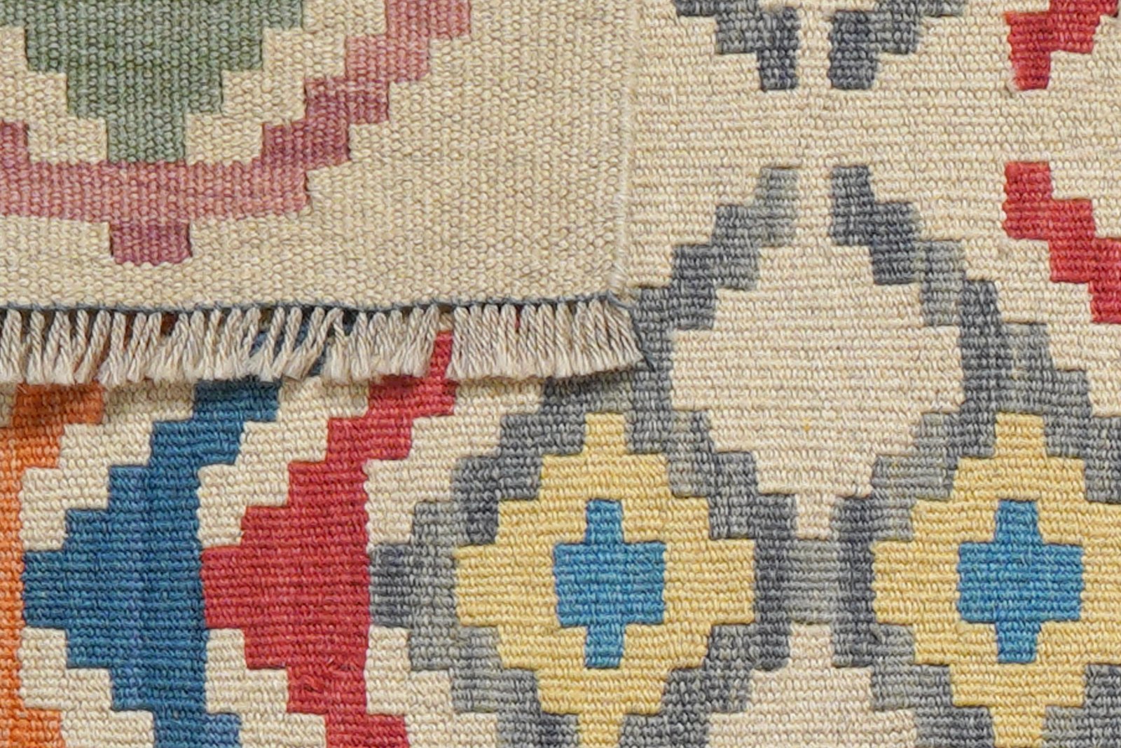 Kelim Gashgai — Handmade, 62x85 cm, Beige, 100% Virgin Wool | View 6