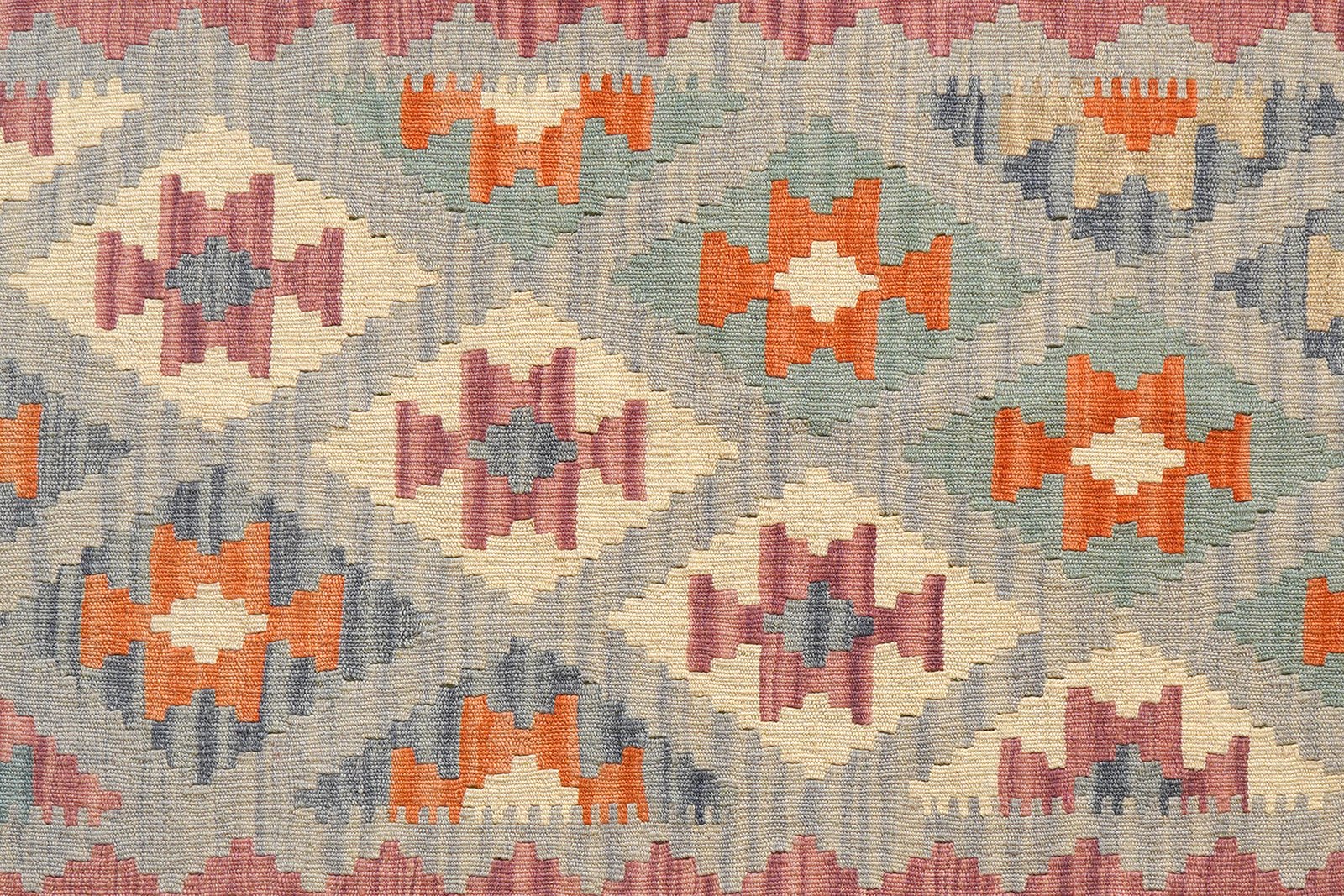 Kelim Gashgai — Handmade, 124x182 cm, Blue, 100% Virgin Wool | View 5