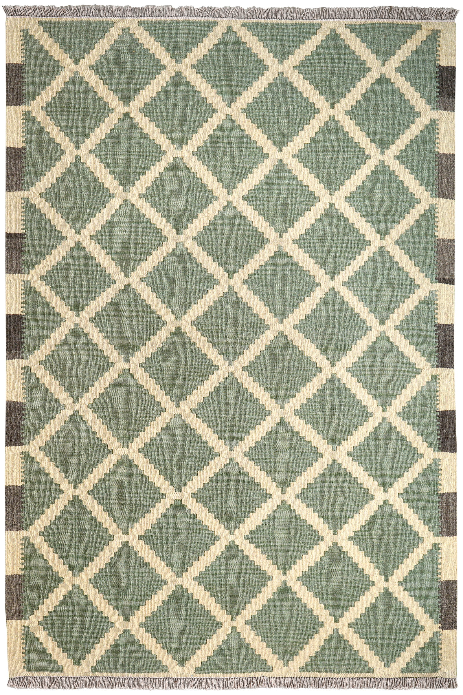 Kelim Gashgai — Handgefertigt, 182x122 cm, Grün, 100% Virgin Wool | Main view