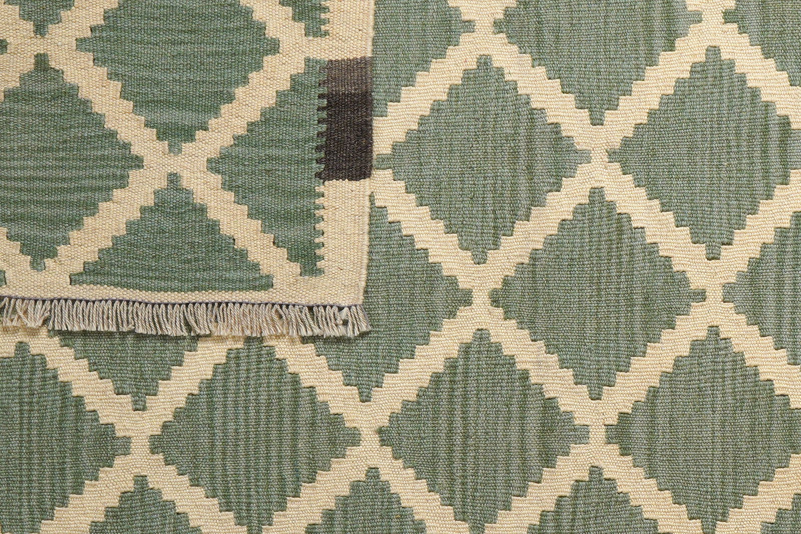 Kelim Gashgai — Handgefertigt, 182x122 cm, Grün, 100% Virgin Wool | View 7