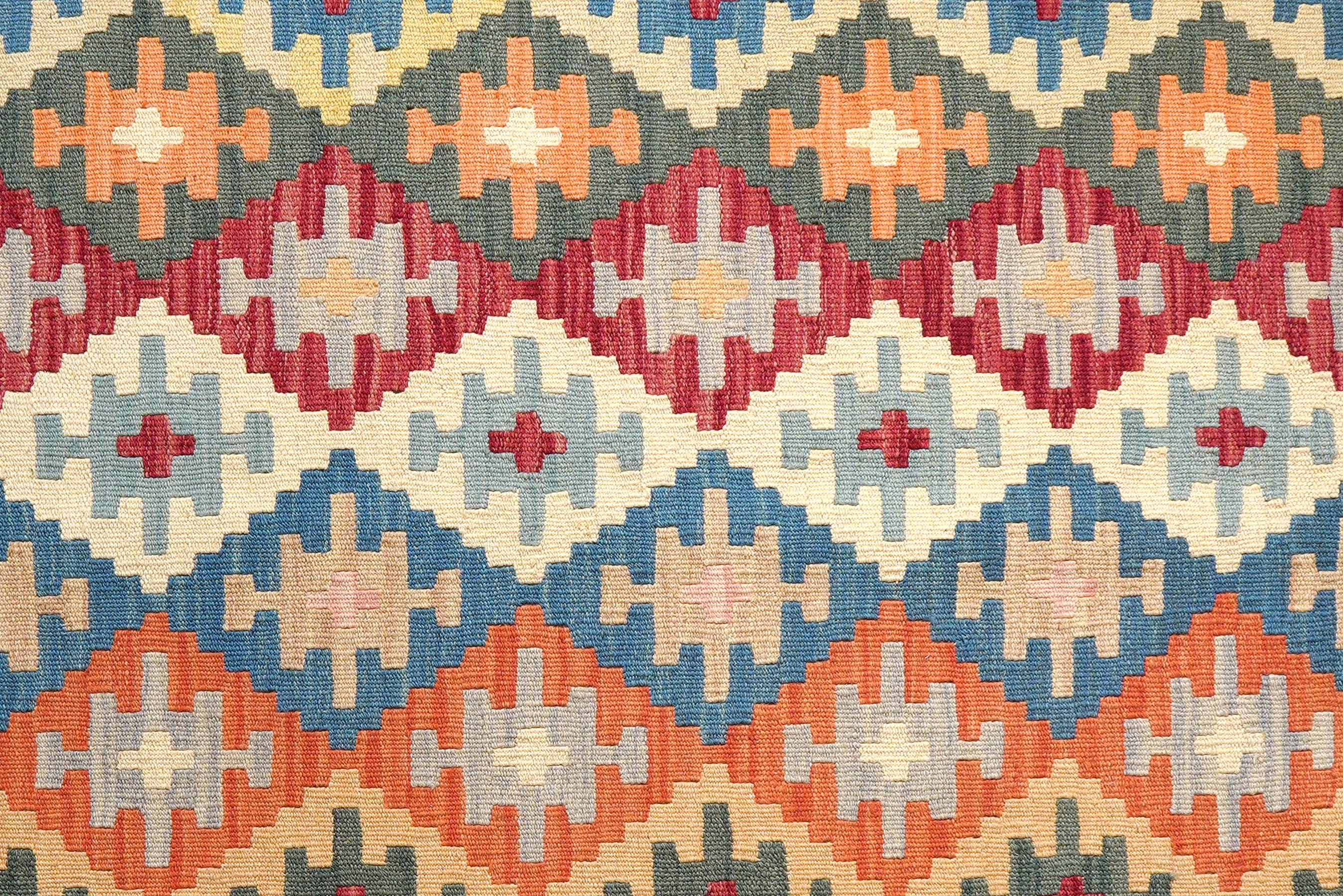 Kelim Gashgai — Handmade, 158x152 cm, Green, 100% Virgin Wool | View 5