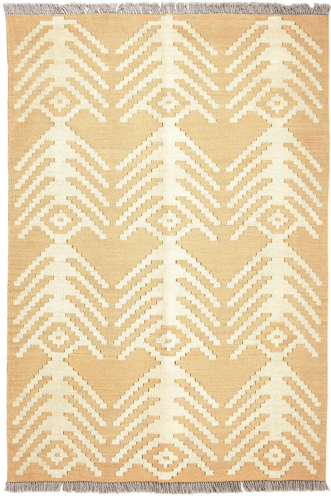 Kelim Gashgai — Handmade, 102x149 cm, Beige, 100% Virgin Wool | Main view
