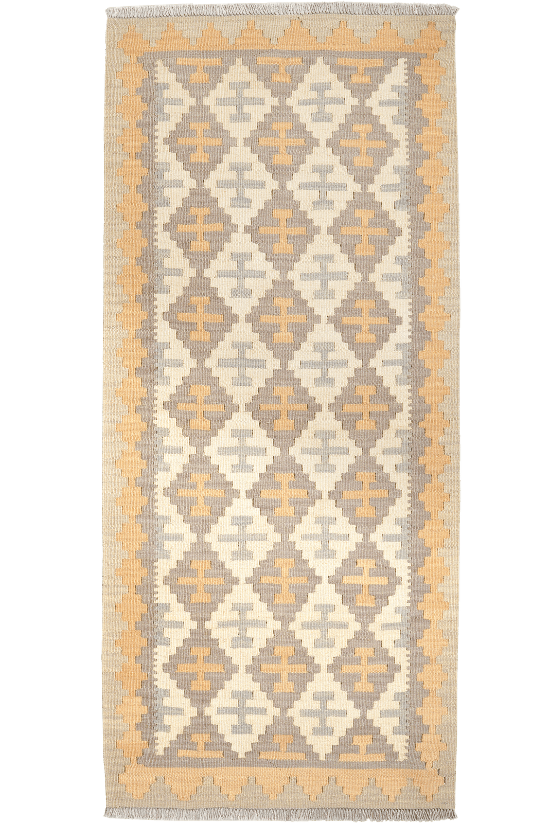 Kelim Gashgai — Handmade, 83x191 cm, Beige, 100% Virgin Wool | Main view