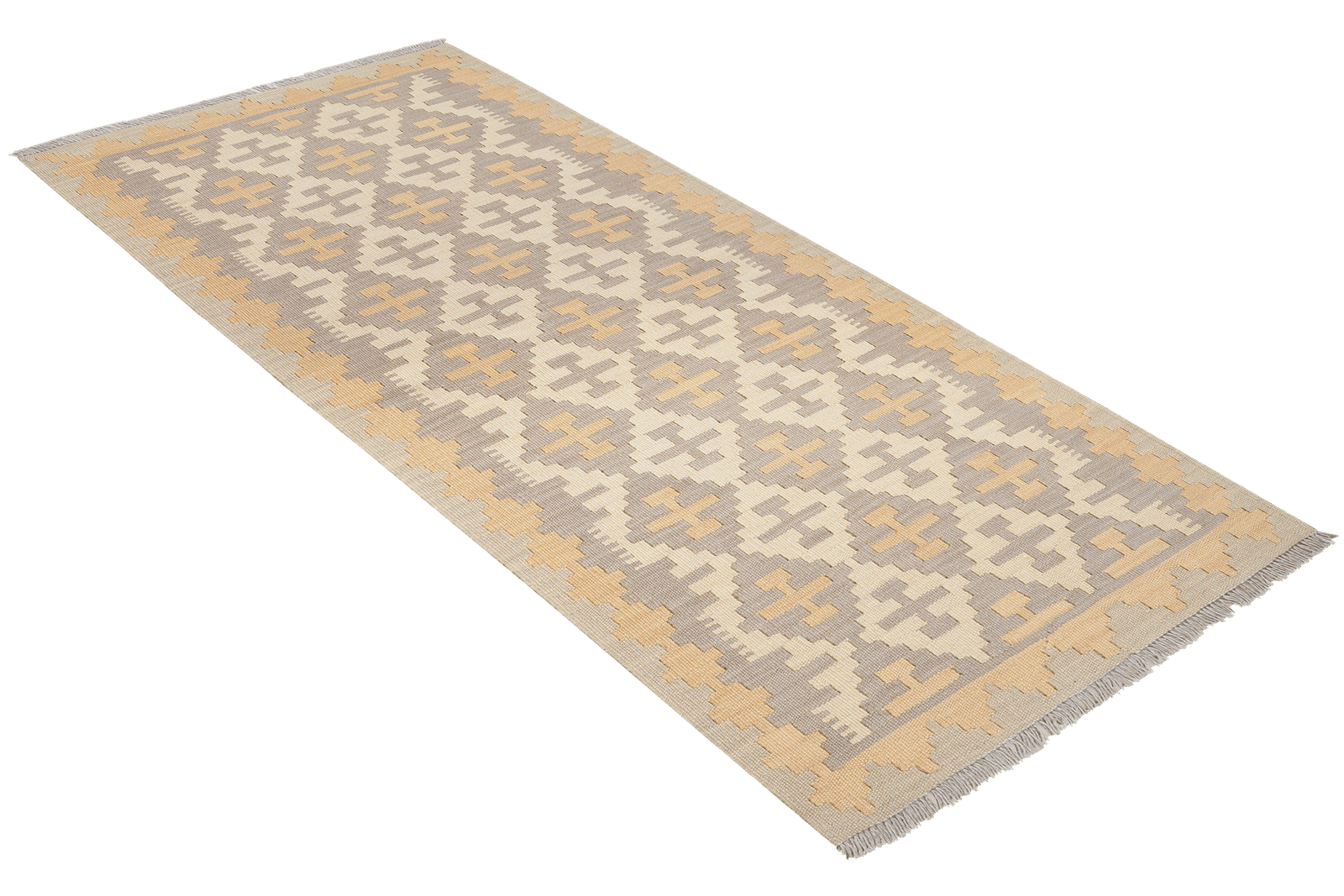 Kelim Gashgai — Handmade, 84x195 cm, Beige, 100% Virgin Wool | View 4
