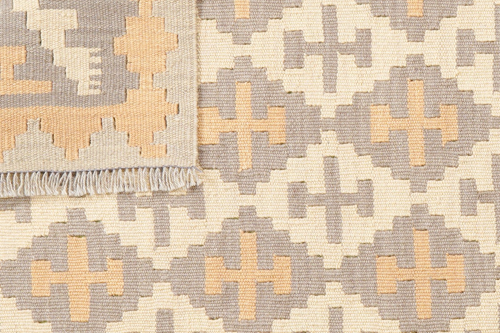 Kelim Gashgai — Handmade, 84x195 cm, Beige, 100% Virgin Wool | View 6