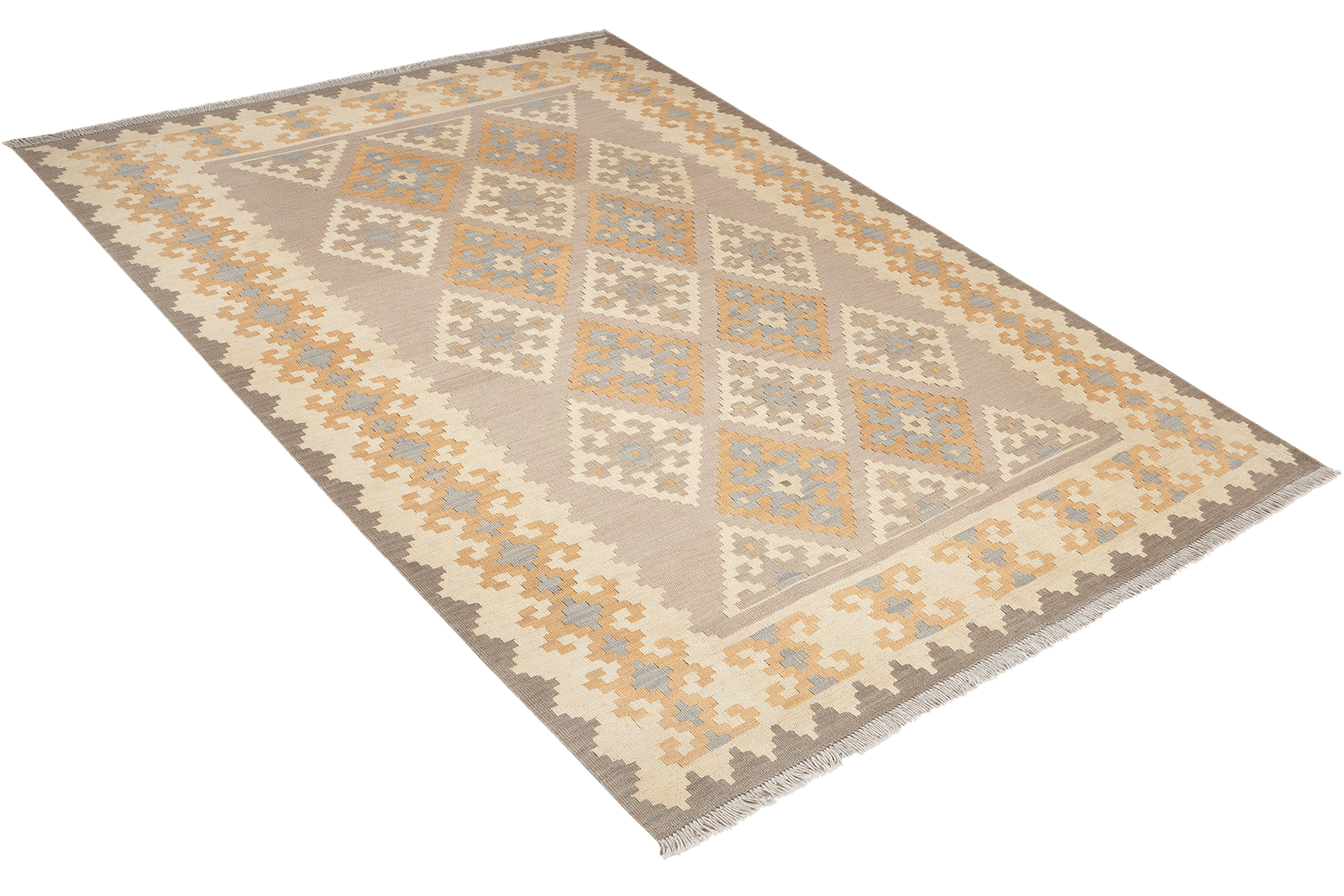 Kelim Gashgai — Handmade, 151x200 cm, Grey, 100% Virgin Wool | View 4