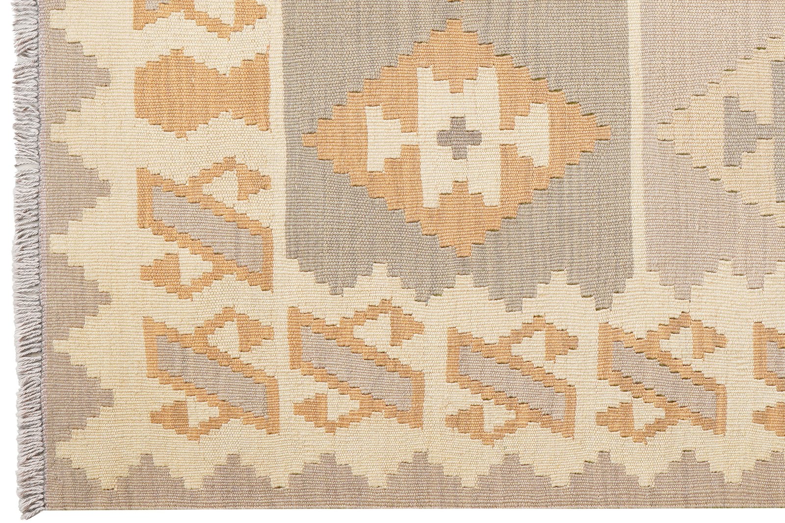 Kelim Gashgai — Handmade, 121x178 cm, Beige, 100% Virgin Wool | View 3