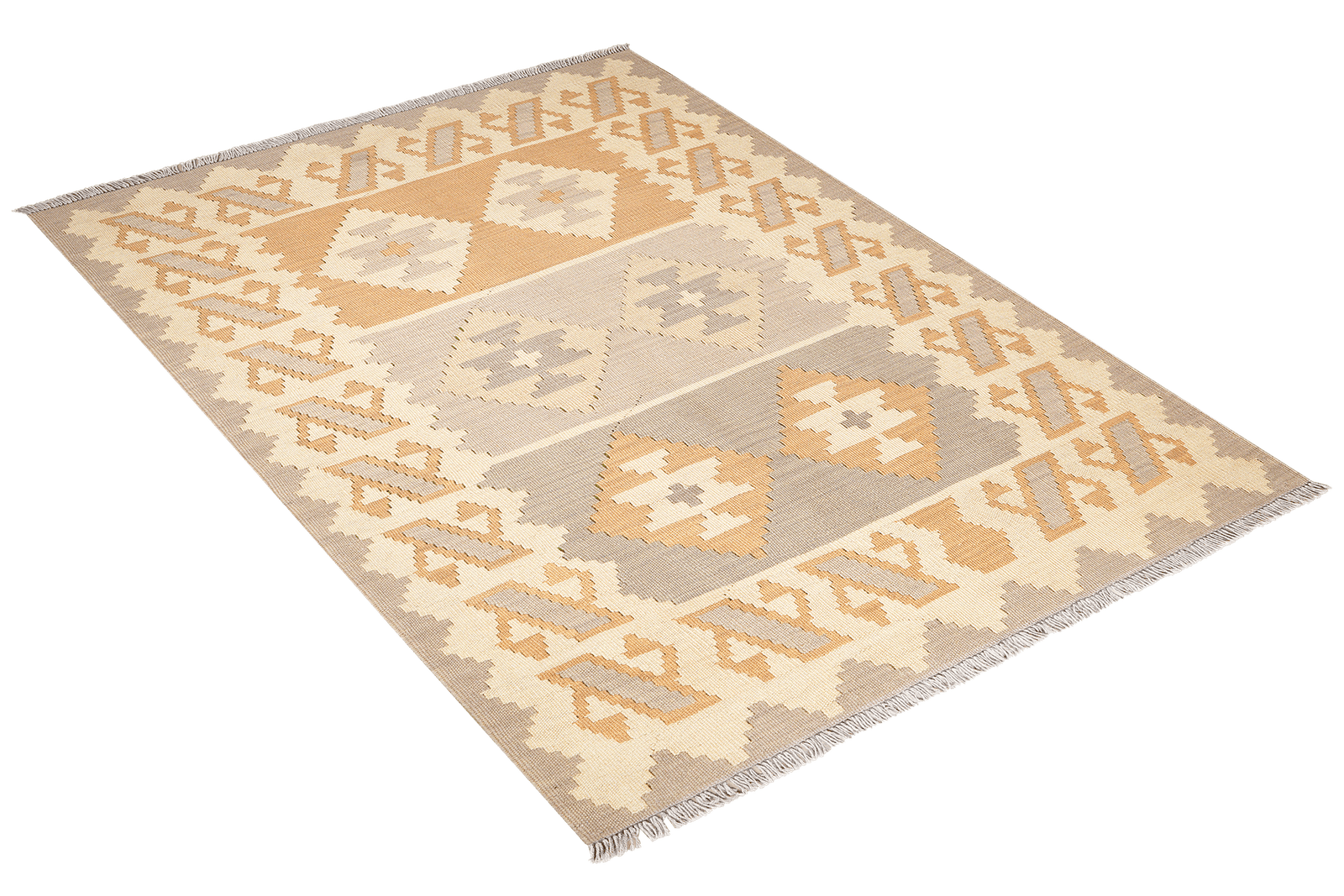 Kelim Gashgai — Handmade, 121x178 cm, Beige, 100% Virgin Wool | View 4