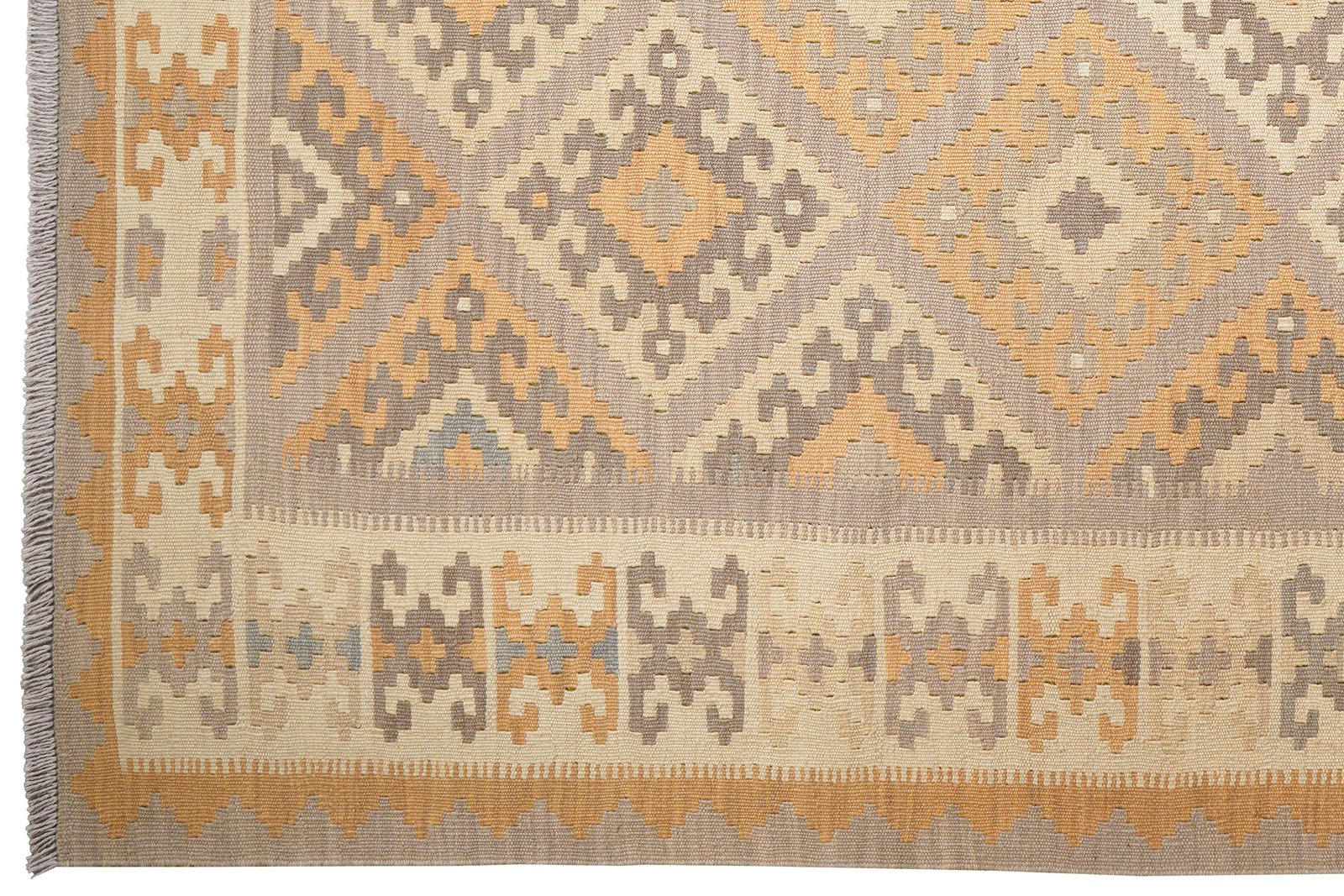 Kelim Gashgai — Handmade, 186x243 cm, Grey, 100% Virgin Wool | View 3