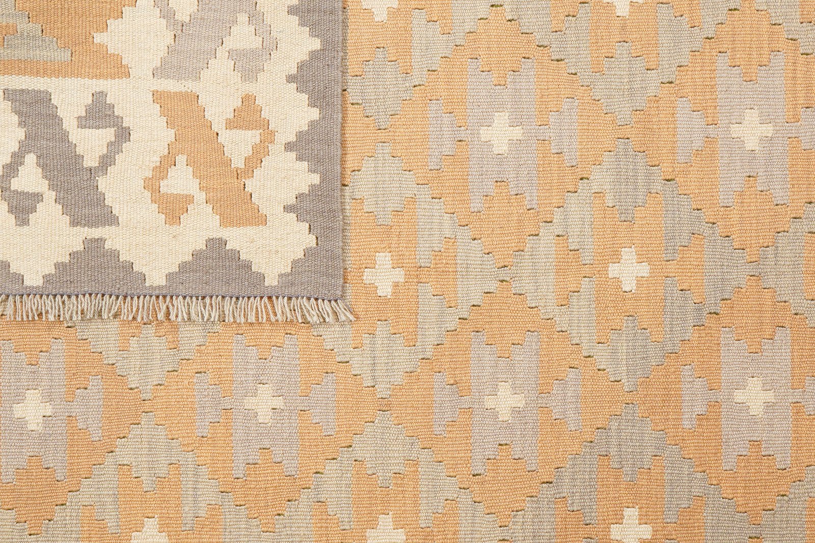 Kelim Gashgai — Handmade, 174x229 cm, Yellow, 100% Virgin Wool | View 6