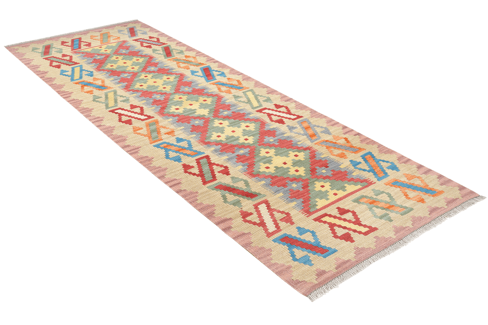 Kelim Gashgai — Handmade, 81x243 cm, Blue, 100% Virgin Wool | View 4