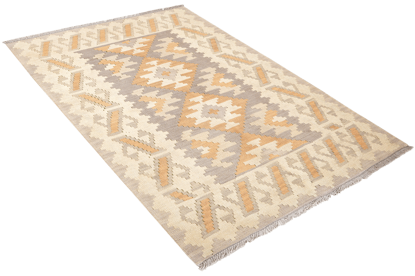 Kelim Gashgai — Handmade, 120x174 cm, Grey, 100% Virgin Wool | View 4