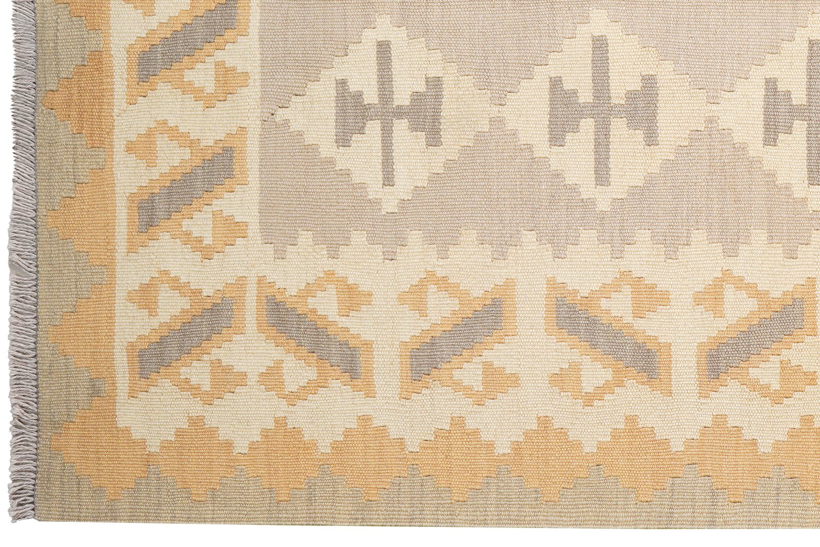 Kelim Gashgai — Handmade, 118x180 cm, Grey, 100% Virgin Wool | View 3