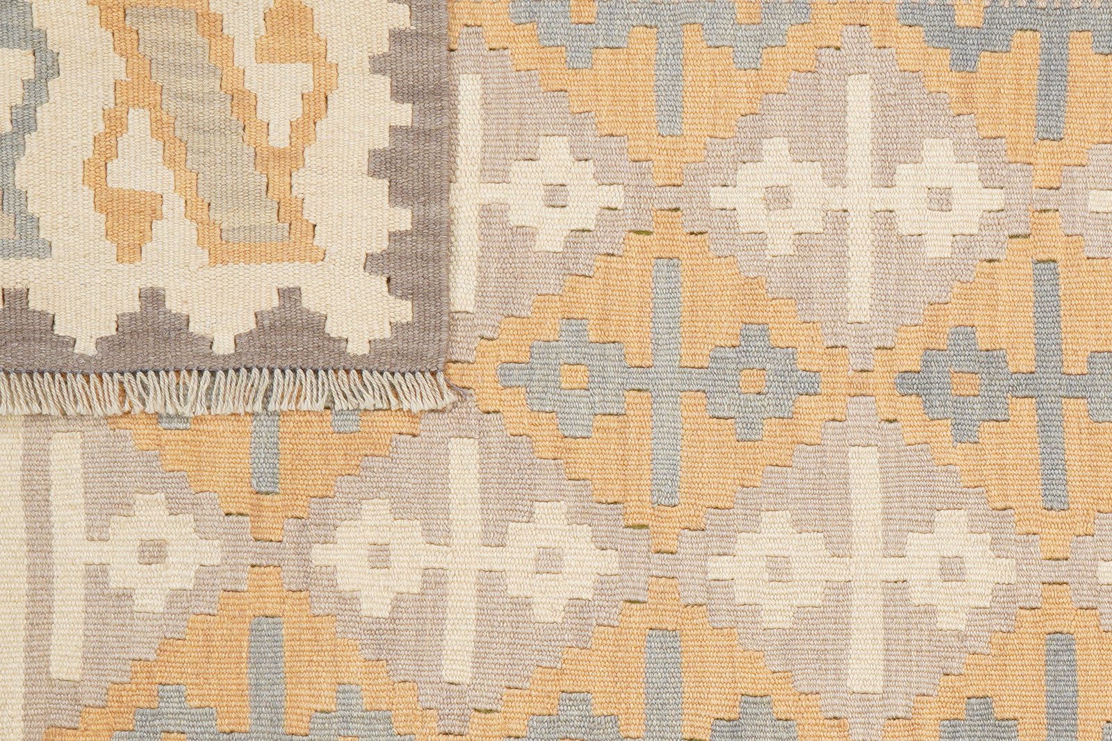Kelim Gashgai — Handmade, 124x174 cm, Grey, 100% Virgin Wool | View 6