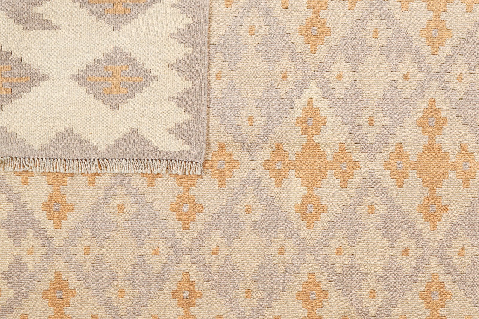 Kelim Gashgai — Handmade, 167x232 cm, Grey, 100% Virgin Wool | View 6