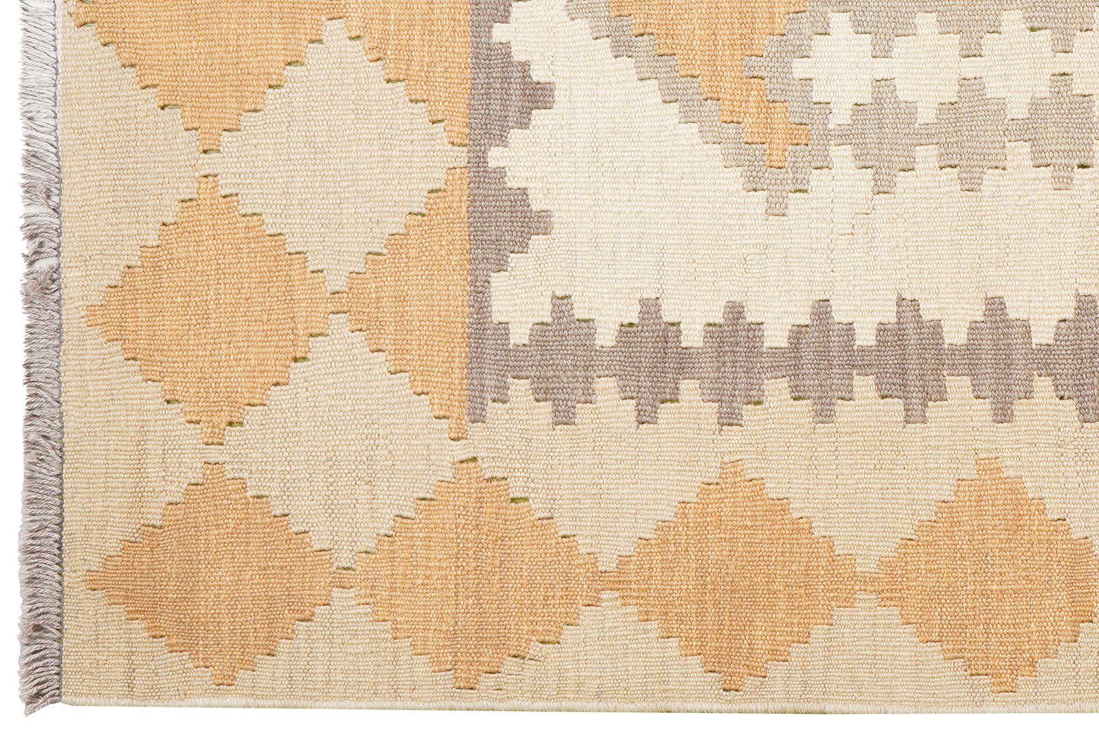 Kelim Gashgai — Handmade, 120x170 cm, Beige, 100% Virgin Wool | View 3