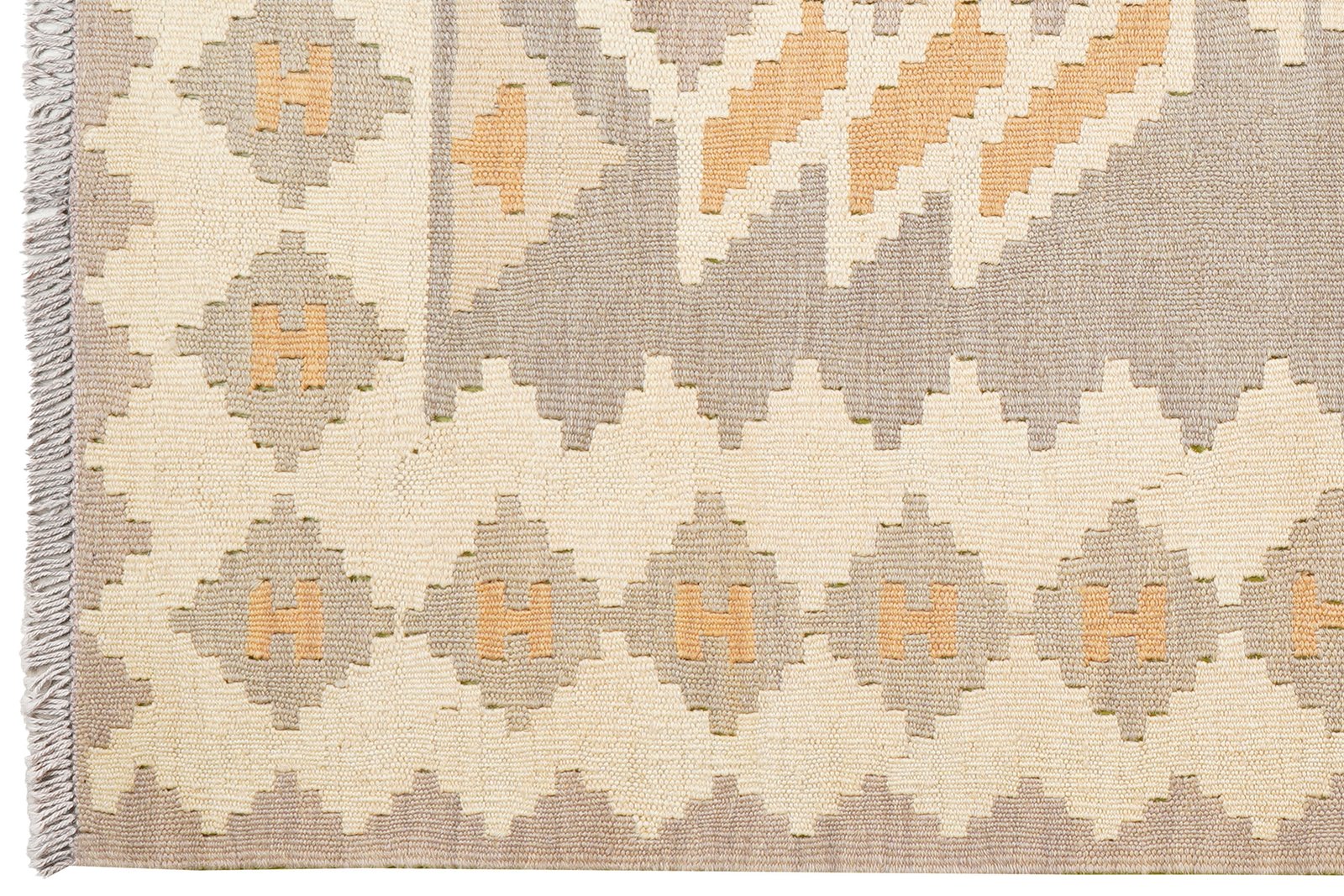 Kelim Gashgai — Handmade, 120x169 cm, Grey, 100% Virgin Wool | View 3