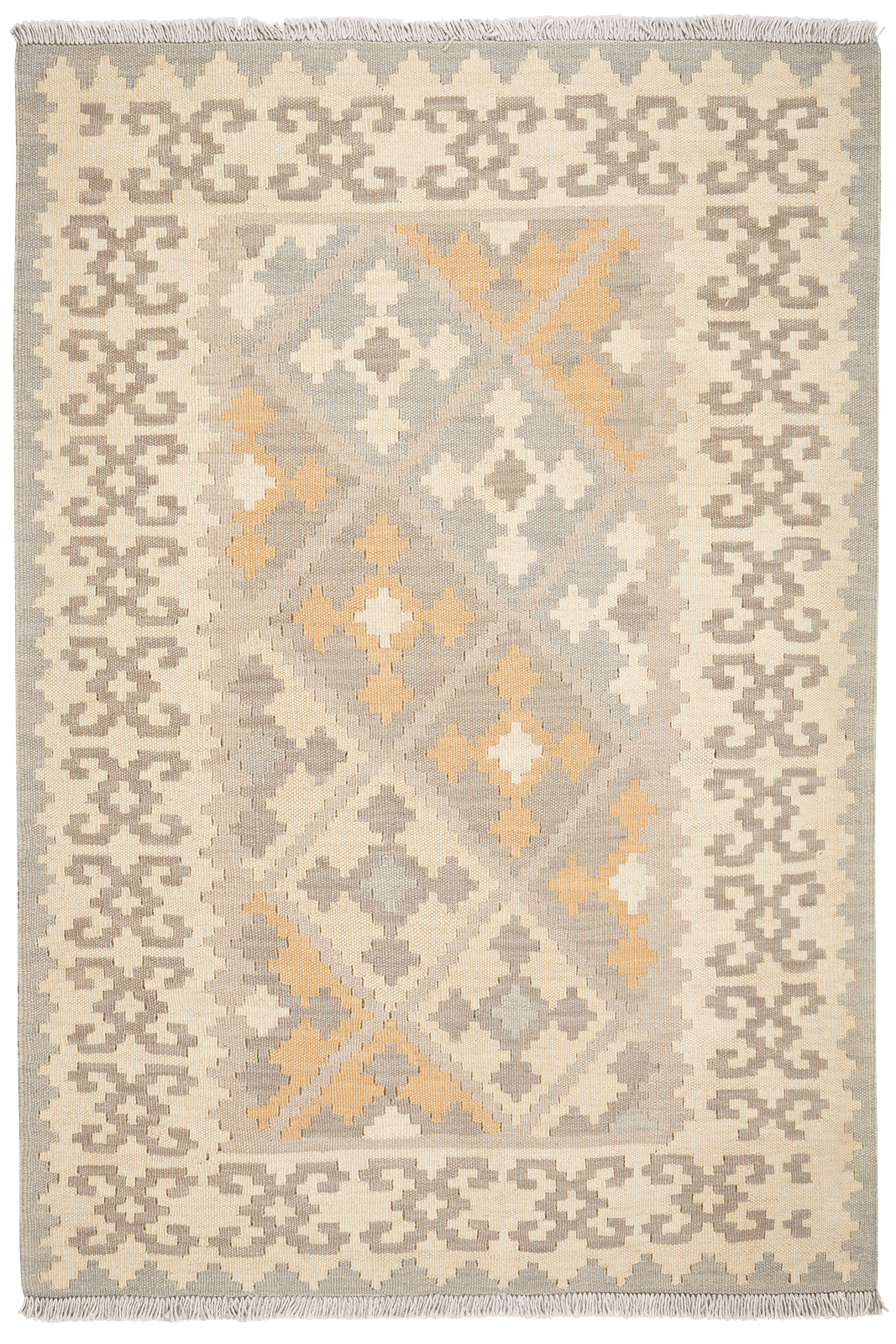 Kelim Gashgai — Handmade, 119x169 cm, Grey, 100% Virgin Wool | Main view