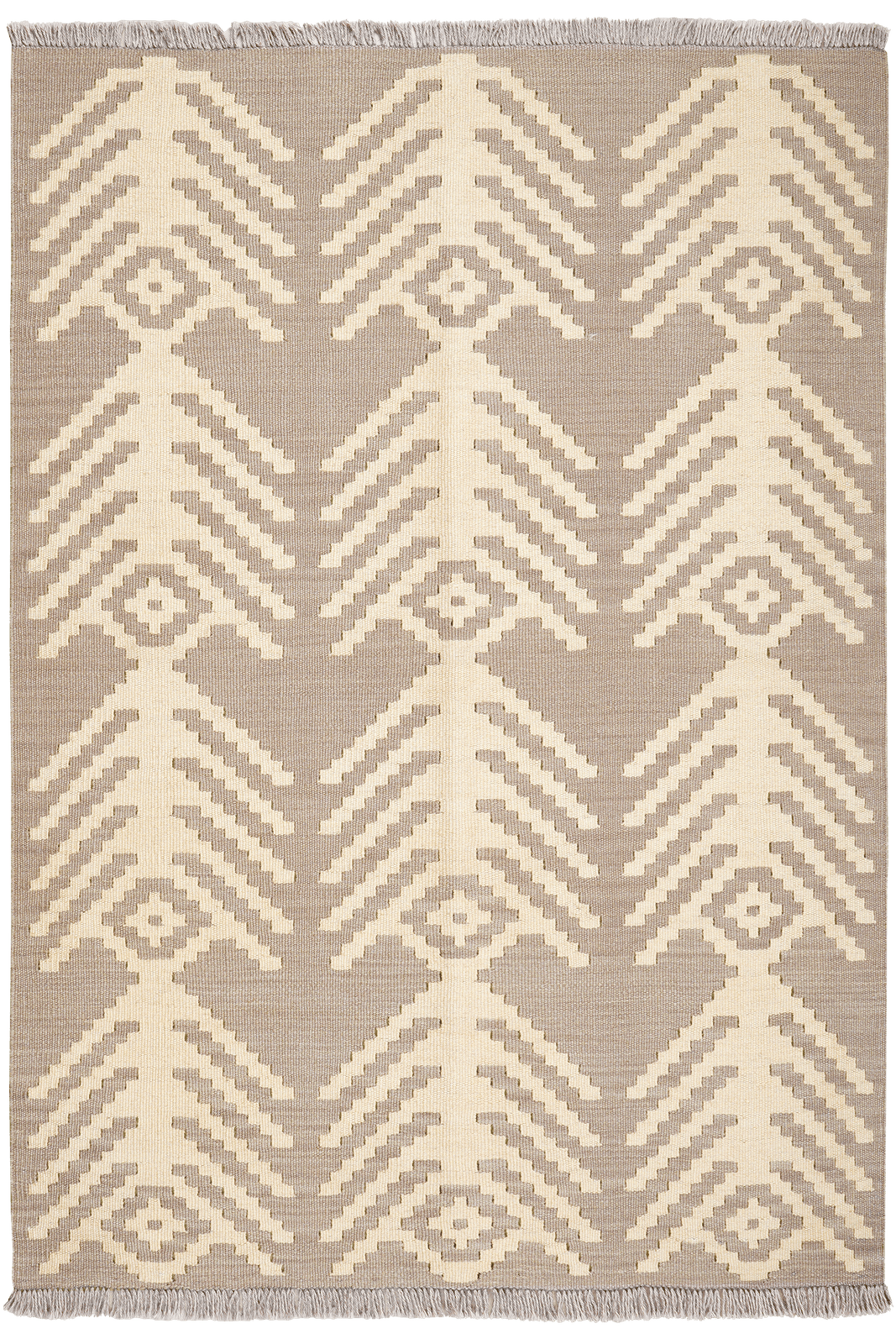 Kelim Gashgai — Handmade, 103x149 cm, Grey, 100% Virgin Wool | Main view