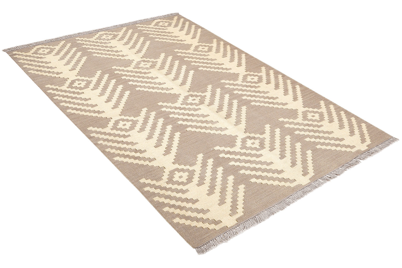 Kelim Gashgai — Handmade, 103x149 cm, Grey, 100% Virgin Wool | View 4
