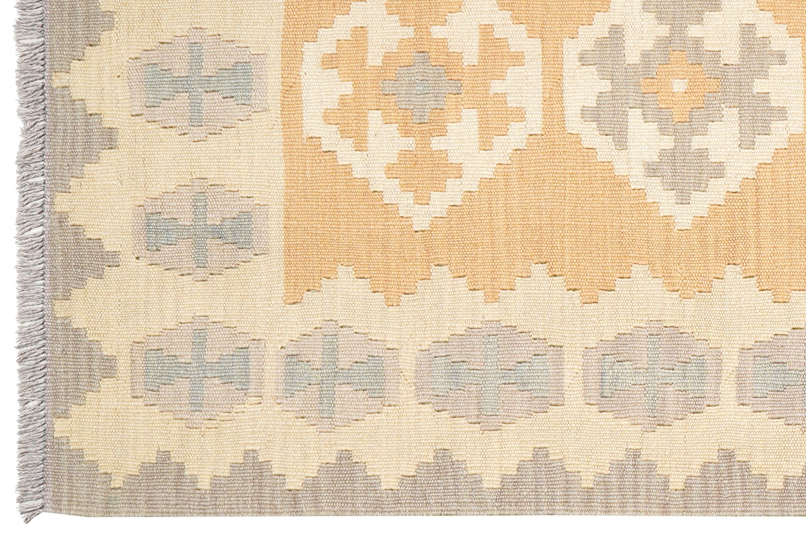 Kelim Gashgai — Handmade, 84x193 cm, Grey, 100% Virgin Wool | View 3