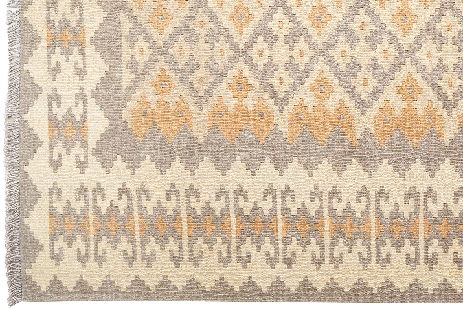 Kelim Gashgai — Handmade, 168x237 cm, Grey, 100% Virgin Wool | View 3