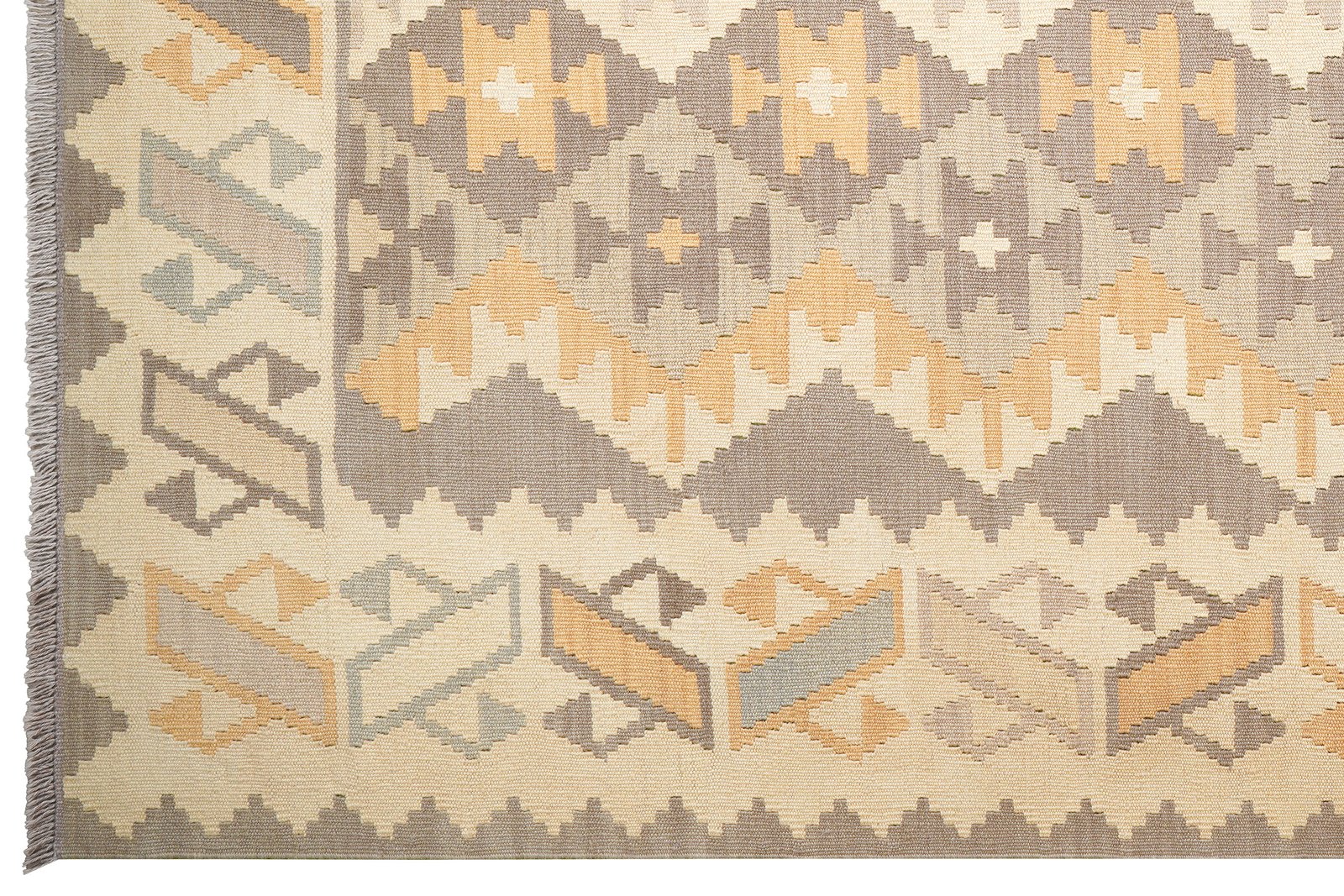 Kelim Gashgai — Handmade, 201x285 cm, Beige, 100% Virgin Wool | View 3