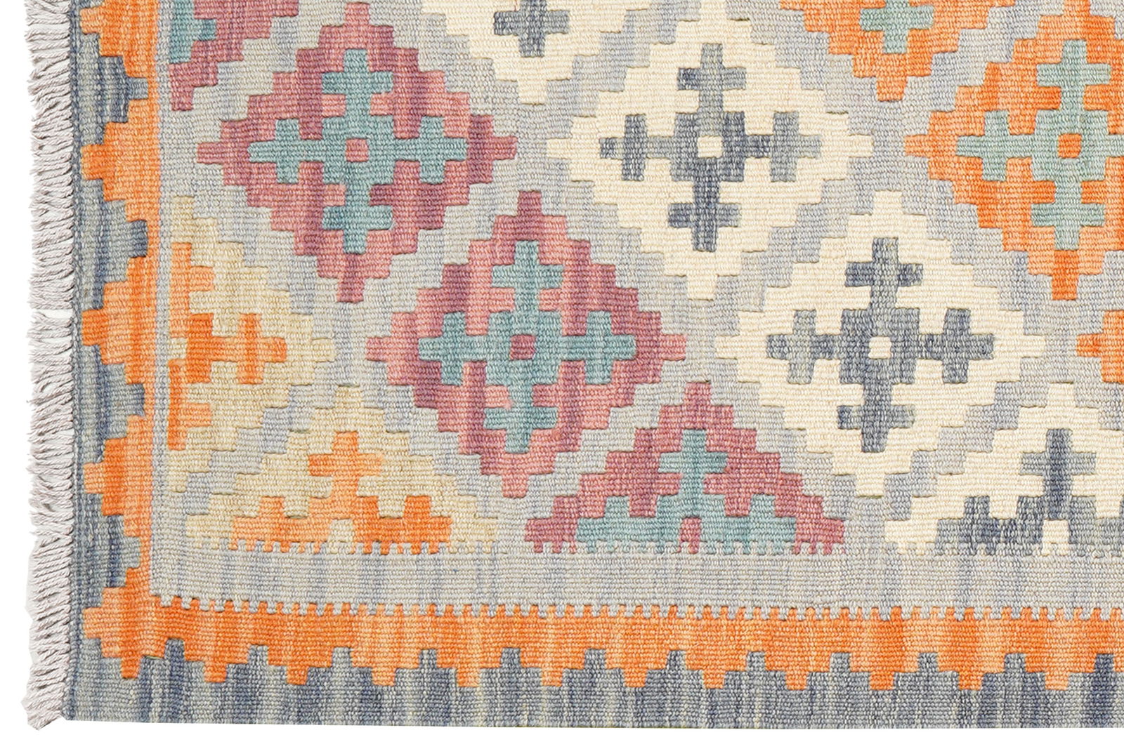 Kelim Gashgai — Handgefertigt, 190x85 cm, Orange, 100% Virgin Wool | View 4